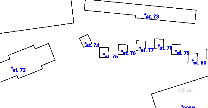 Parcela st. 75 v KÚ Vicmanov, Katastrální mapa