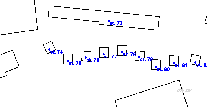 Parcela st. 77 v KÚ Vicmanov, Katastrální mapa