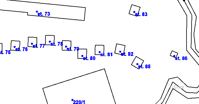 Parcela st. 81 v KÚ Vicmanov, Katastrální mapa