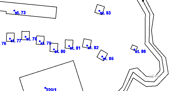 Parcela st. 82 v KÚ Vicmanov, Katastrální mapa