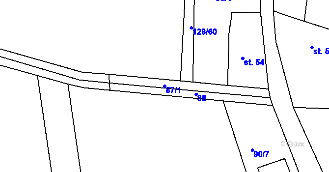 Parcela st. 87/1 v KÚ Vicmanov, Katastrální mapa