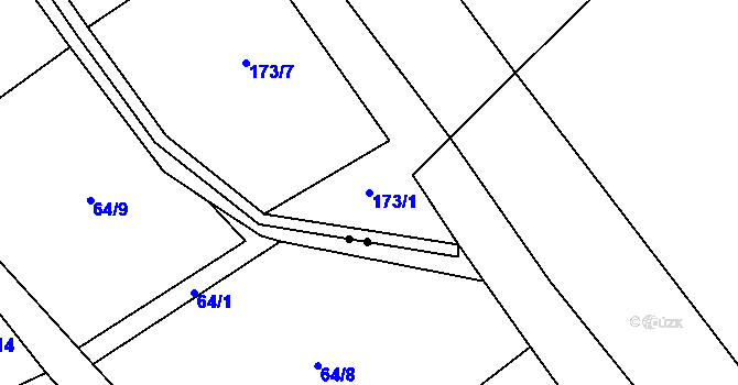 Parcela st. 173/1 v KÚ Vicmanov, Katastrální mapa