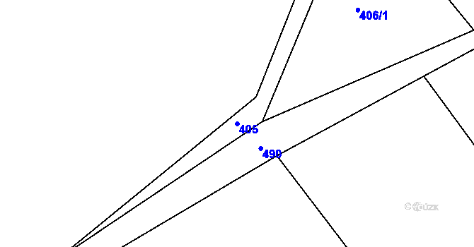 Parcela st. 405 v KÚ Vicmanov, Katastrální mapa