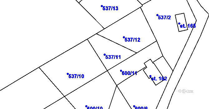Parcela st. 537/11 v KÚ Dolní Vernéřovice, Katastrální mapa