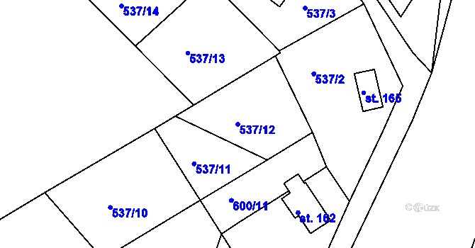 Parcela st. 537/12 v KÚ Dolní Vernéřovice, Katastrální mapa
