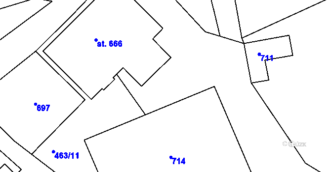 Parcela st. 463/6 v KÚ Horní Vernéřovice, Katastrální mapa