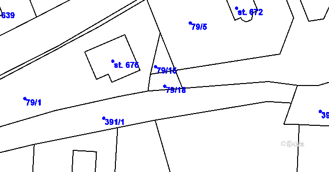 Parcela st. 79/18 v KÚ Horní Vernéřovice, Katastrální mapa