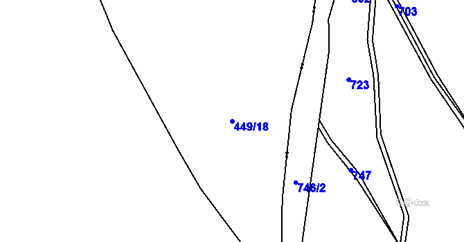 Parcela st. 449/18 v KÚ Horní Vernéřovice, Katastrální mapa