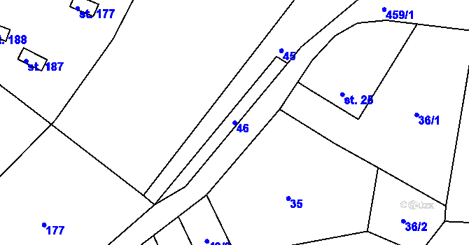 Parcela st. 46 v KÚ Jívka, Katastrální mapa