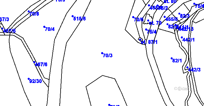 Parcela st. 70/3 v KÚ Jívka, Katastrální mapa