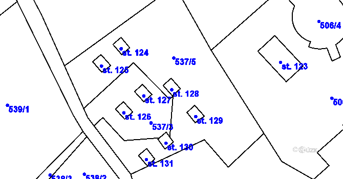 Parcela st. 128 v KÚ Studnice u Jívky, Katastrální mapa