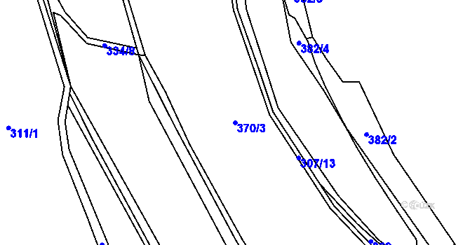 Parcela st. 370/3 v KÚ Studnice u Jívky, Katastrální mapa