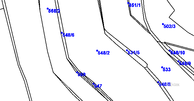 Parcela st. 548/2 v KÚ Studnice u Jívky, Katastrální mapa