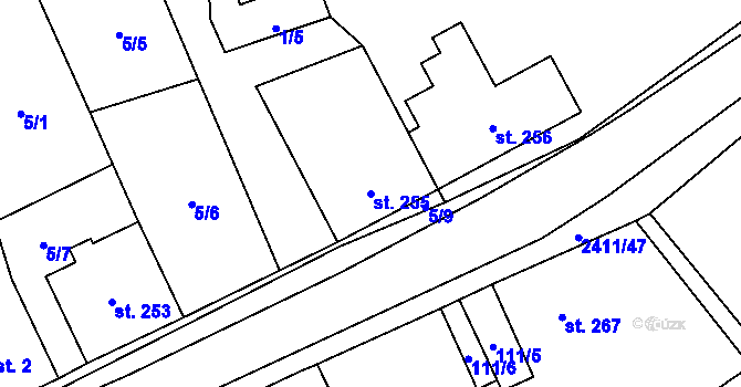 Parcela st. 255 v KÚ Jívová, Katastrální mapa
