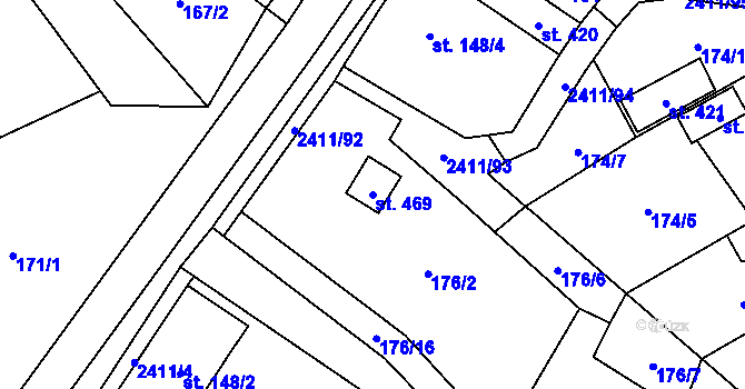 Parcela st. 469 v KÚ Jívová, Katastrální mapa