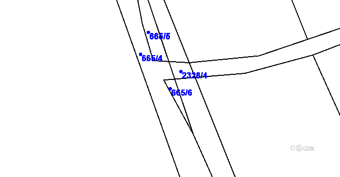 Parcela st. 665/6 v KÚ Jívová, Katastrální mapa