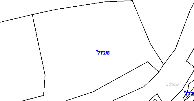 Parcela st. 772/8 v KÚ Jívová, Katastrální mapa