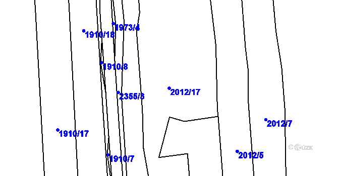 Parcela st. 2012/17 v KÚ Jívová, Katastrální mapa