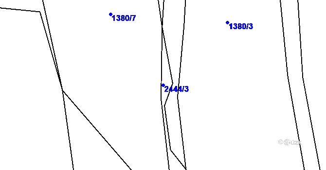 Parcela st. 2444/3 v KÚ Jívová, Katastrální mapa