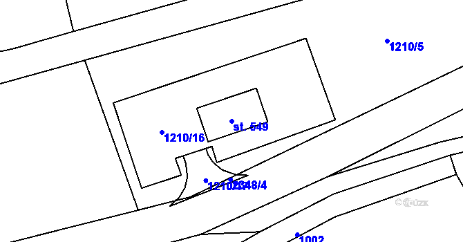Parcela st. 549 v KÚ Jívová, Katastrální mapa