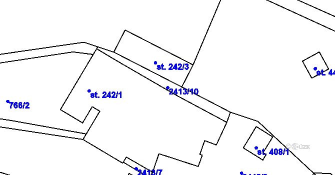 Parcela st. 2413/10 v KÚ Jívová, Katastrální mapa