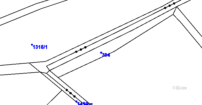 Parcela st. 394 v KÚ Jívoví, Katastrální mapa