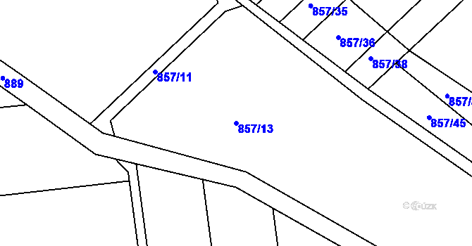 Parcela st. 857/13 v KÚ Jívoví, Katastrální mapa