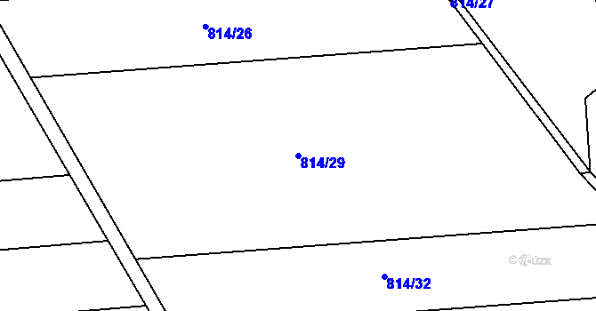 Parcela st. 814/29 v KÚ Jívoví, Katastrální mapa