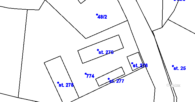 Parcela st. 34 v KÚ Jizbice u Nymburka, Katastrální mapa