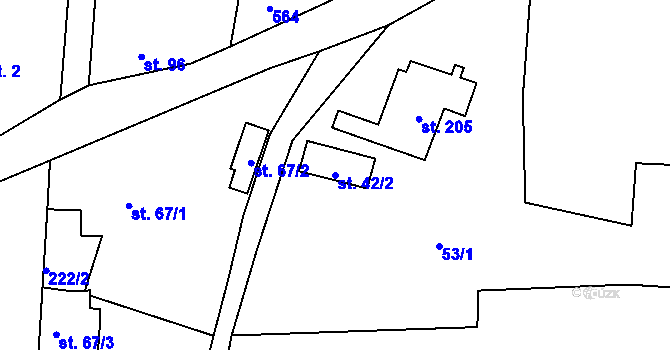Parcela st. 42/2 v KÚ Jizbice u Nymburka, Katastrální mapa