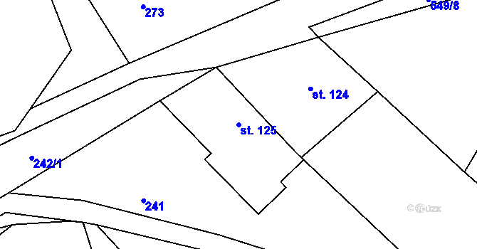 Parcela st. 125 v KÚ Jizbice u Nymburka, Katastrální mapa