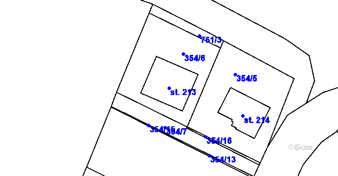 Parcela st. 213 v KÚ Jizbice u Nymburka, Katastrální mapa