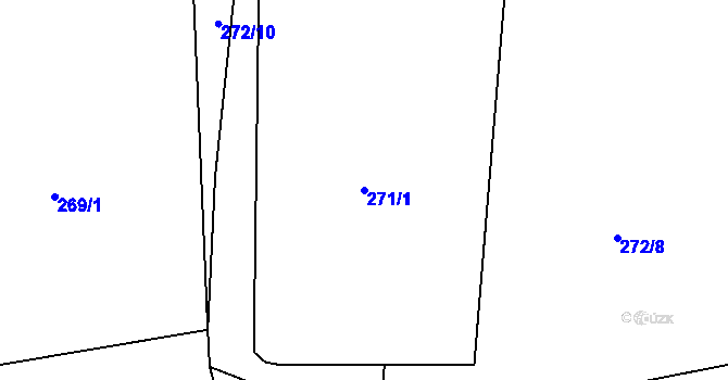 Parcela st. 271/1 v KÚ Jizbice u Nymburka, Katastrální mapa