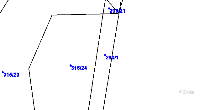 Parcela st. 290/1 v KÚ Jizbice u Nymburka, Katastrální mapa