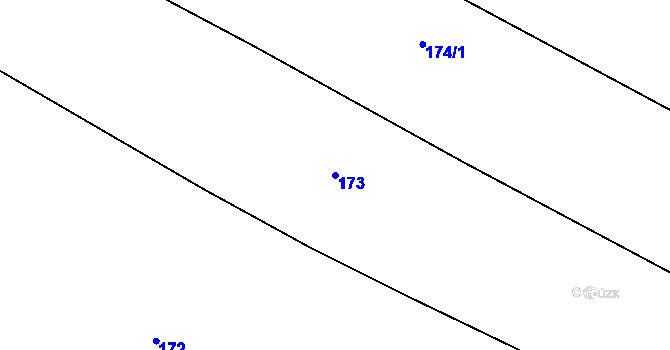 Parcela st. 173 v KÚ Jizbice u Nymburka, Katastrální mapa