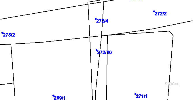 Parcela st. 272/10 v KÚ Jizbice u Nymburka, Katastrální mapa