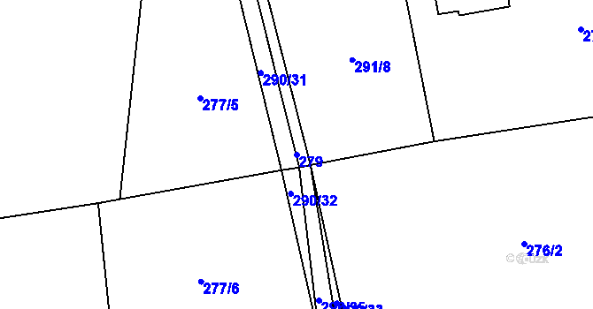 Parcela st. 279 v KÚ Jizbice u Nymburka, Katastrální mapa