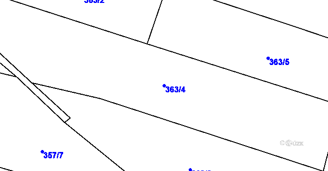 Parcela st. 363/4 v KÚ Jizbice u Nymburka, Katastrální mapa