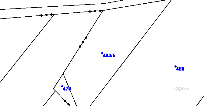 Parcela st. 483/5 v KÚ Jizbice u Nymburka, Katastrální mapa