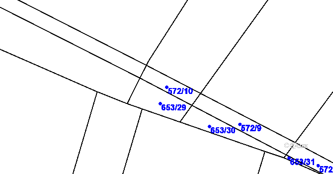 Parcela st. 572/10 v KÚ Jizbice u Nymburka, Katastrální mapa