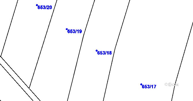 Parcela st. 653/18 v KÚ Jizbice u Nymburka, Katastrální mapa