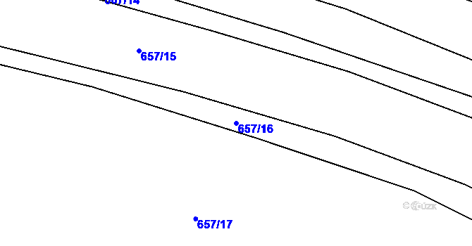 Parcela st. 657/16 v KÚ Jizbice u Nymburka, Katastrální mapa