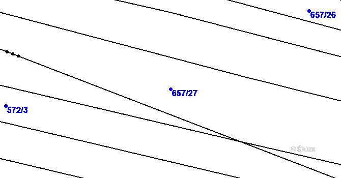 Parcela st. 657/27 v KÚ Jizbice u Nymburka, Katastrální mapa