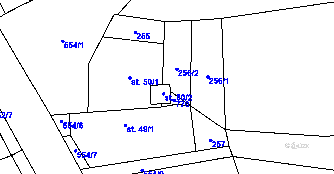 Parcela st. 268 v KÚ Jizbice u Nymburka, Katastrální mapa