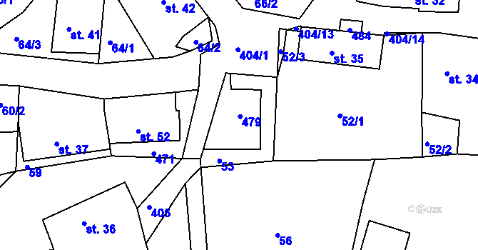 Parcela st. 53 v KÚ Jizbice u Náchoda, Katastrální mapa