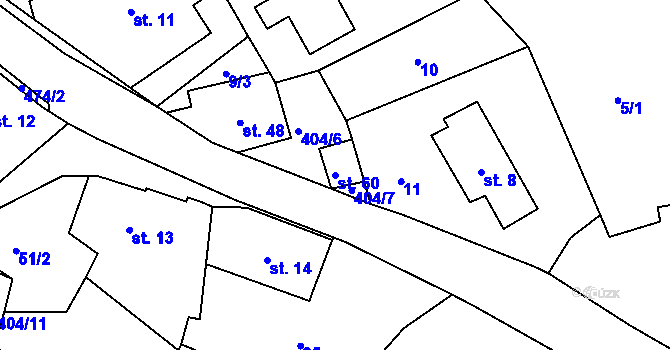 Parcela st. 60 v KÚ Jizbice u Náchoda, Katastrální mapa