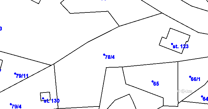 Parcela st. 78/4 v KÚ Jizbice u Náchoda, Katastrální mapa