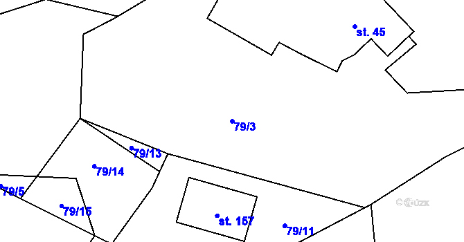 Parcela st. 79/3 v KÚ Jizbice u Náchoda, Katastrální mapa