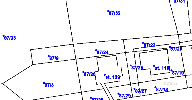 Parcela st. 87/24 v KÚ Jizbice u Náchoda, Katastrální mapa