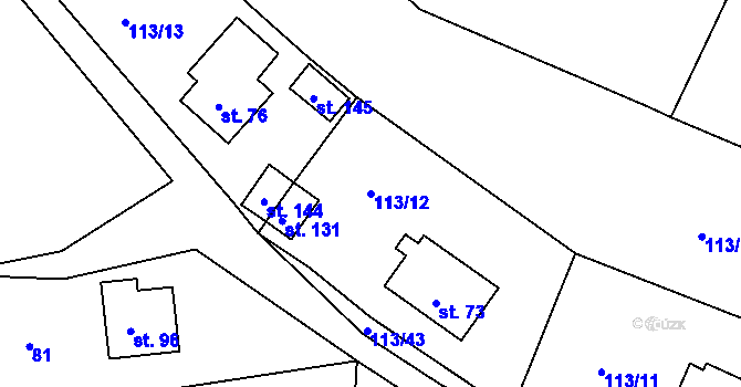 Parcela st. 113/12 v KÚ Jizbice u Náchoda, Katastrální mapa
